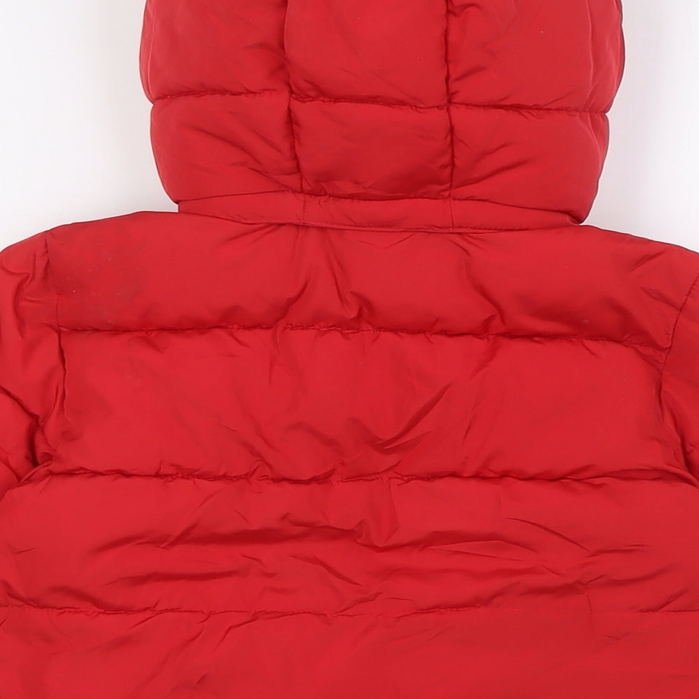 Brand and care label for Gap boys’ red puffer jacket jacket, size 3, years zip - snow skirt