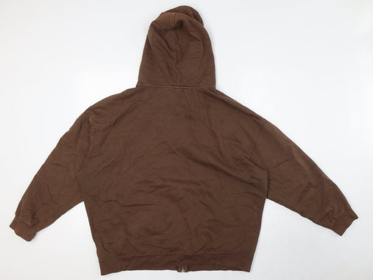 Pull&Bear Boys Brown Cotton Full Zip Hoodie Size M Zip