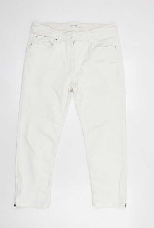 ZERRES Womens Ivory Cotton Skinny Jeans Size 16 L23 in Regular