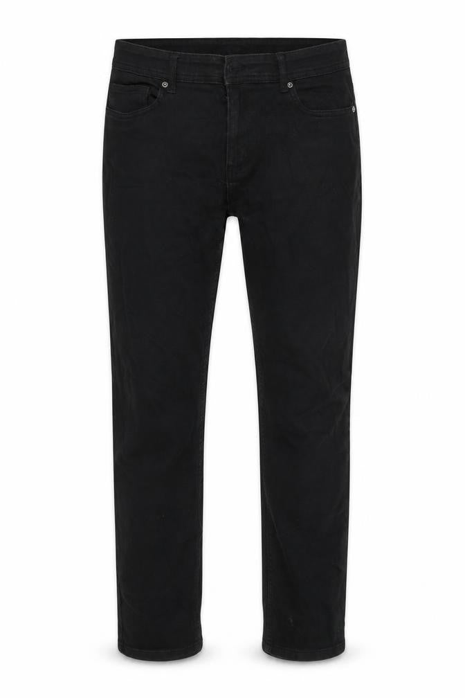 Front view of Denim Co women’s black herringbone cotton mom jeans, size UK 34, in, 28-inch leg regular
