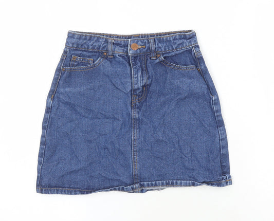 Denim Co. Womens Blue Cotton Mini Skirt Size 6