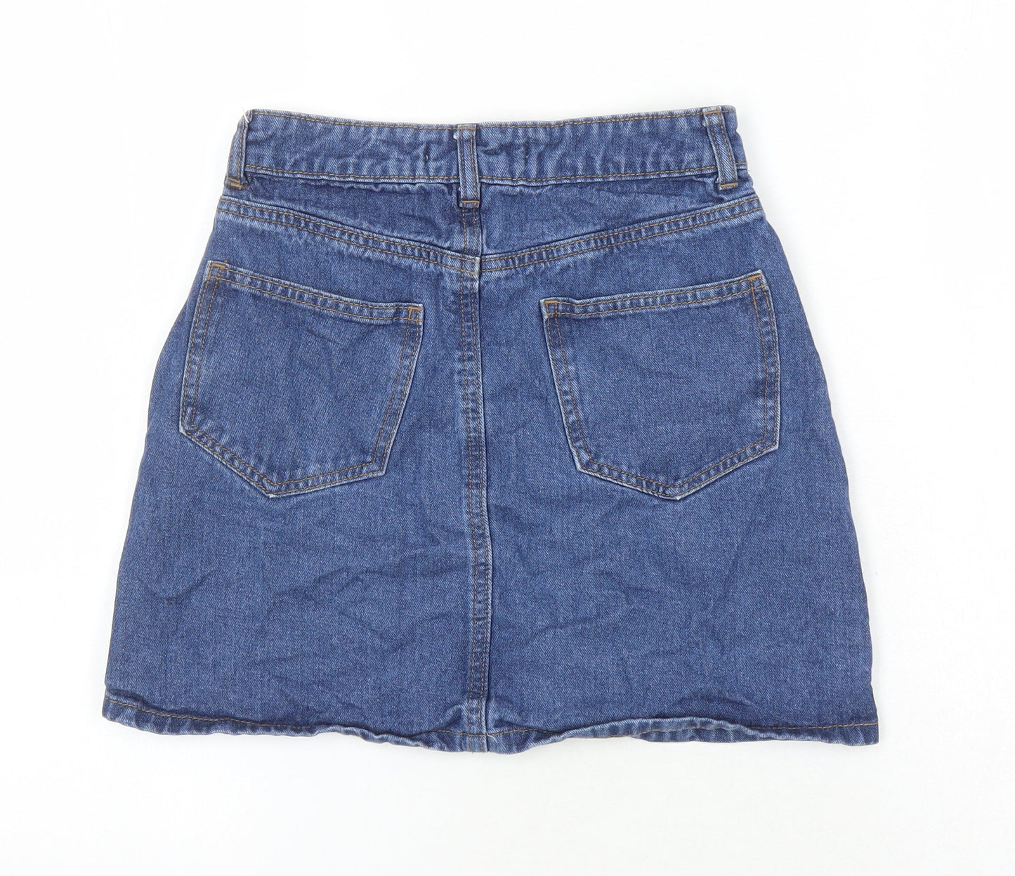 Denim Co. Womens Blue Cotton Mini Skirt Size 6