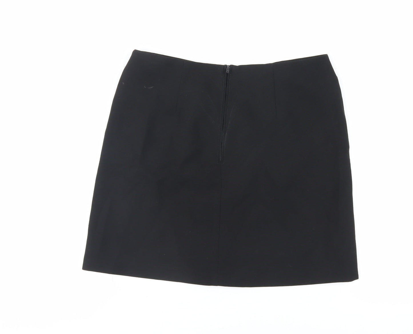United Colors of Benetton Womens Black Polyester Mini Skirt Size 10 Zip