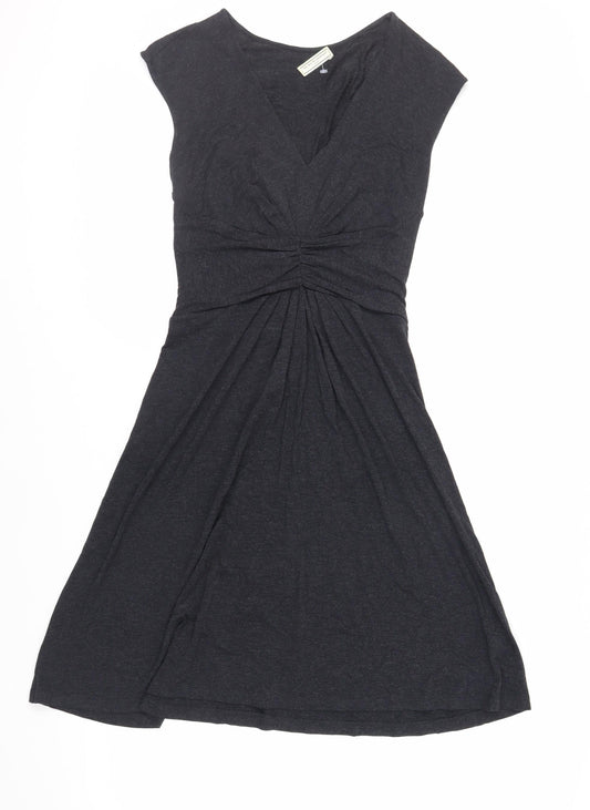 The White Company Womens Grey Viscose Fit & Flare Size XS V-Neck