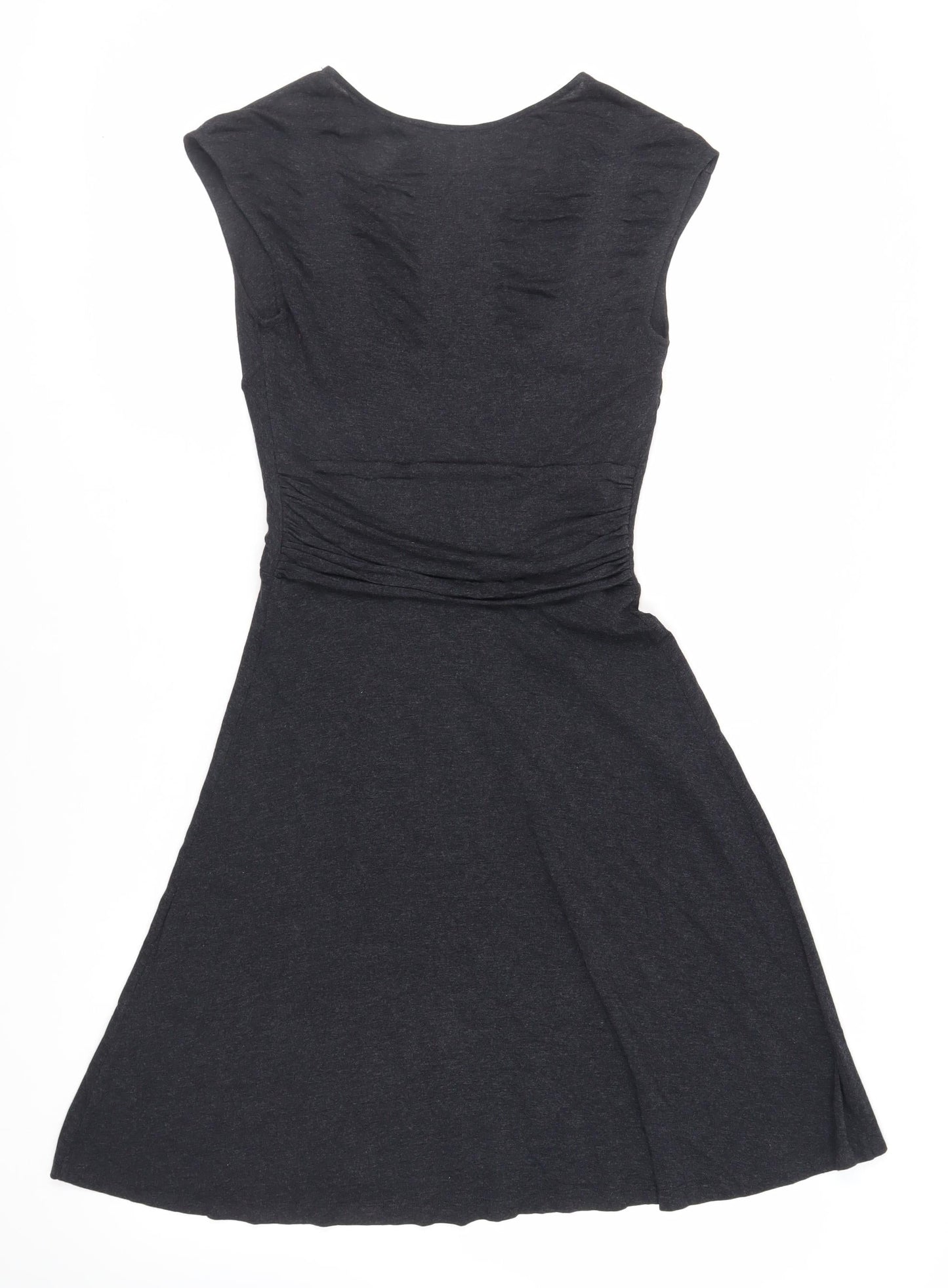 The White Company Womens Grey Viscose Fit & Flare Size XS V-Neck