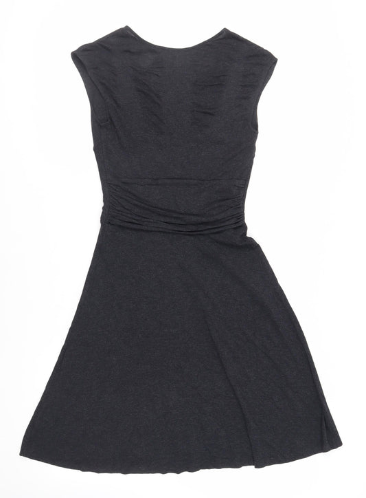 The White Company Womens Grey Viscose Fit & Flare Size XS V-Neck