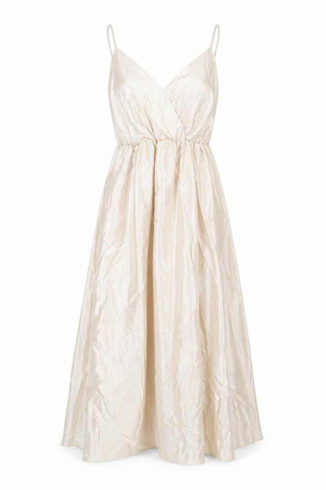 Boohoo Womens Beige Polyester Slip Dress Size 10 V-Neck - Elasticated Waist