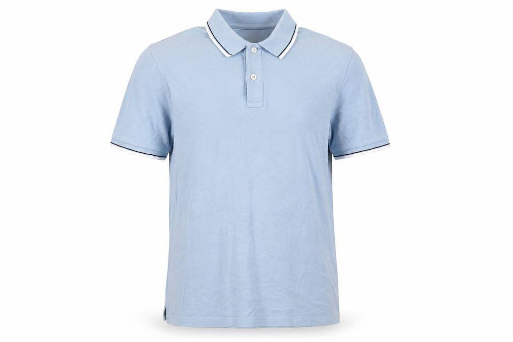 Marks & Spencer Mens Blue Cotton Polo Size M Collared Button