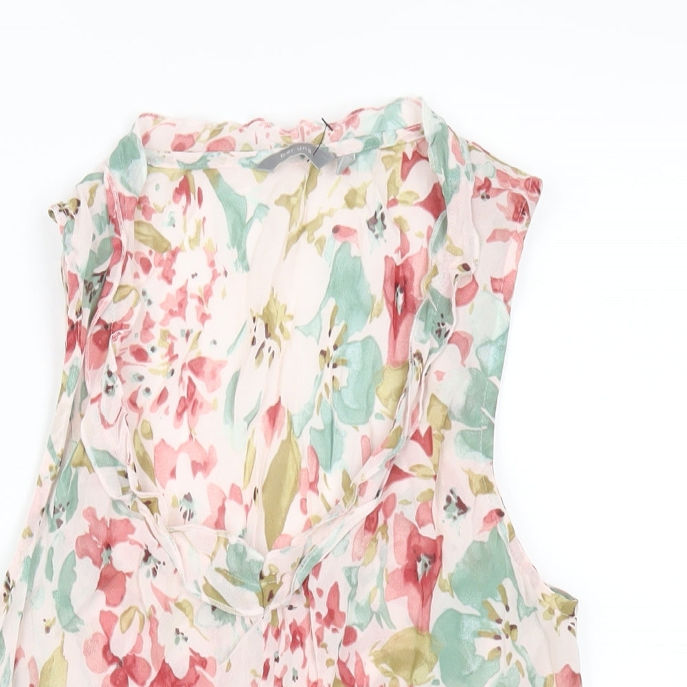 Per Una Womens Multicoloured Floral Viscose Basic Tank Size 12 Scoop Neck