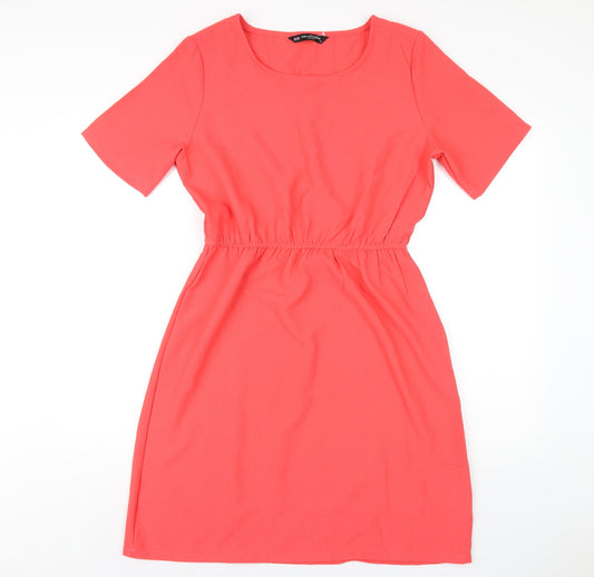 Collection Womens Pink Polyester A-Line Size 14 Round Neck Pullover