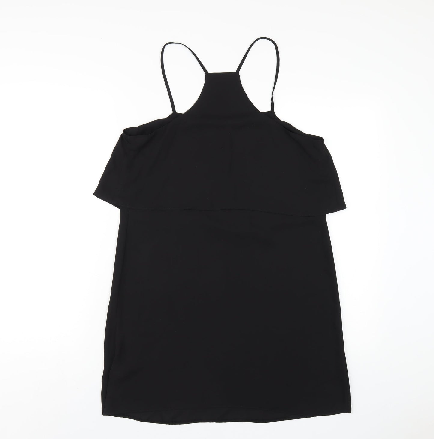New Look Womens Black Polyester A-Line Size 12 Square Neck Pullover