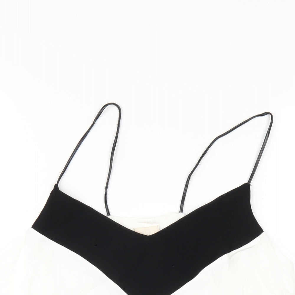 H&M Womens White Viscose Camisole T-Shirt Size 10 V-Neck