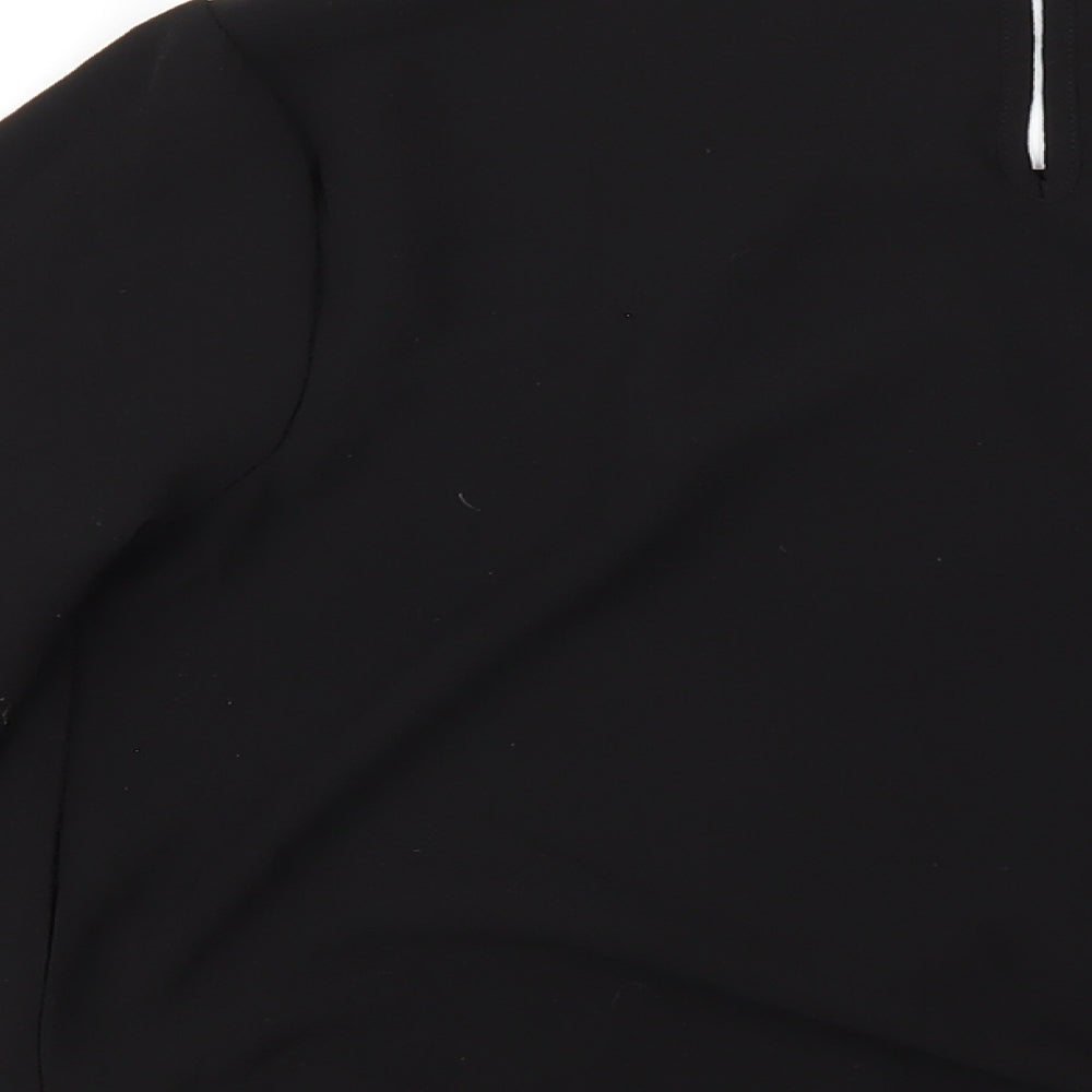 Klass Womens Black Polyester Basic T-Shirt Size 10 Boat Neck