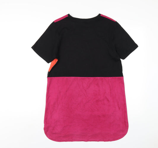 River Island Womens Multicoloured Polyamide T-Shirt Dress Size 10 Round Neck Pullover