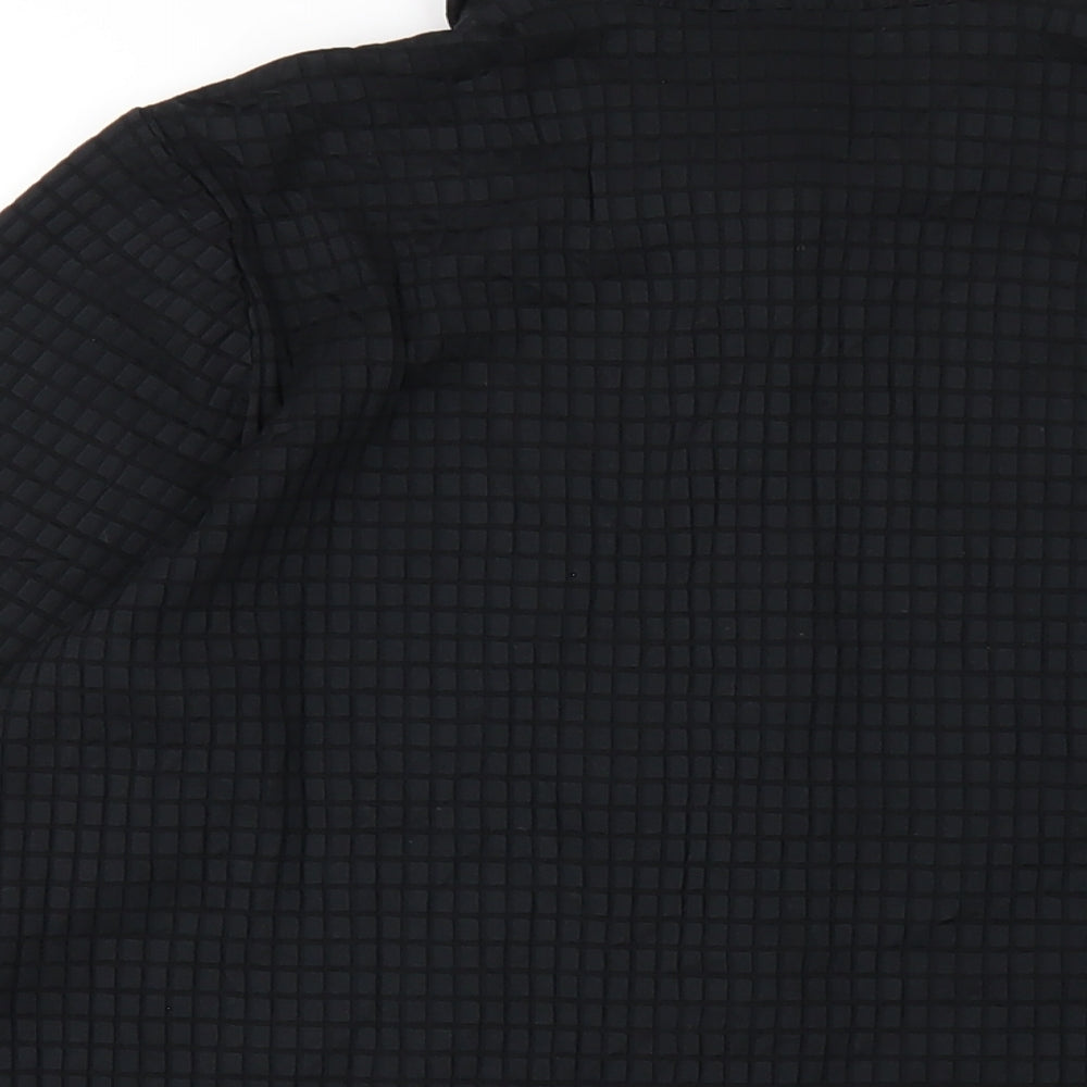 Marks and Spencer Womens Black Nylon Basic Button-Up Size 16 Collared