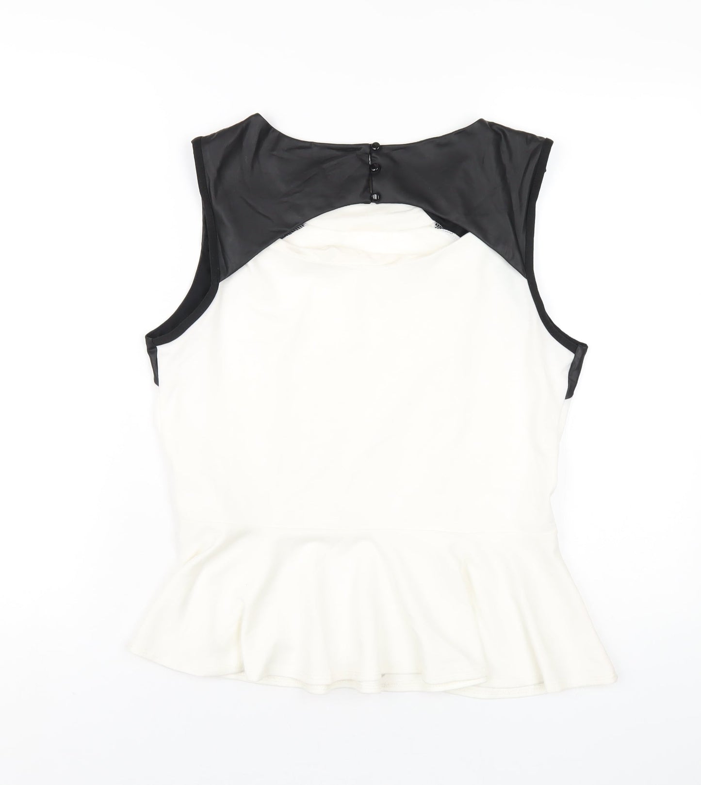 Dorothy Perkins Womens White Polyester Basic T-Shirt Size 16 Round Neck