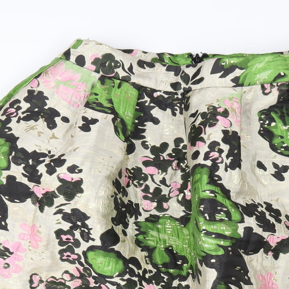 NEXT Womens Multicoloured Geometric Polyester A-Line Skirt Size 10 Zip