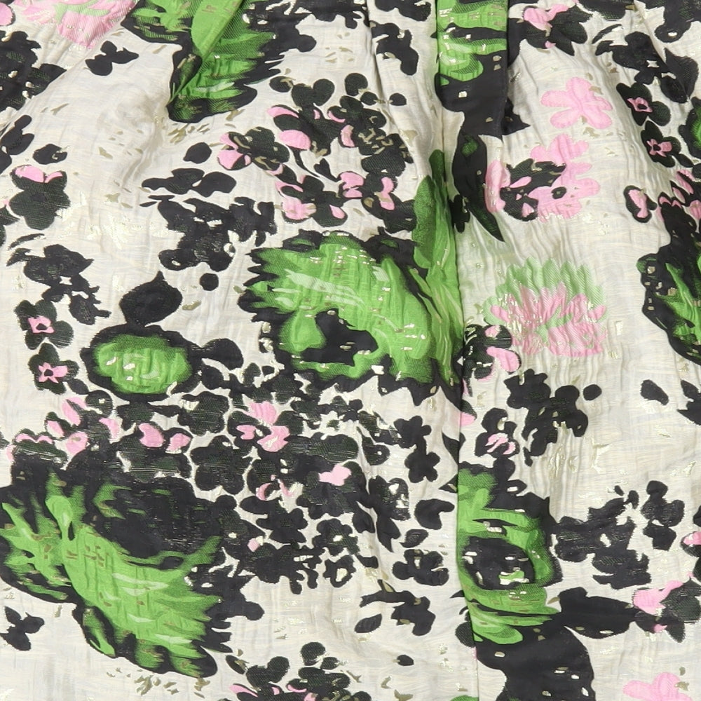 NEXT Womens Multicoloured Geometric Polyester A-Line Skirt Size 10 Zip