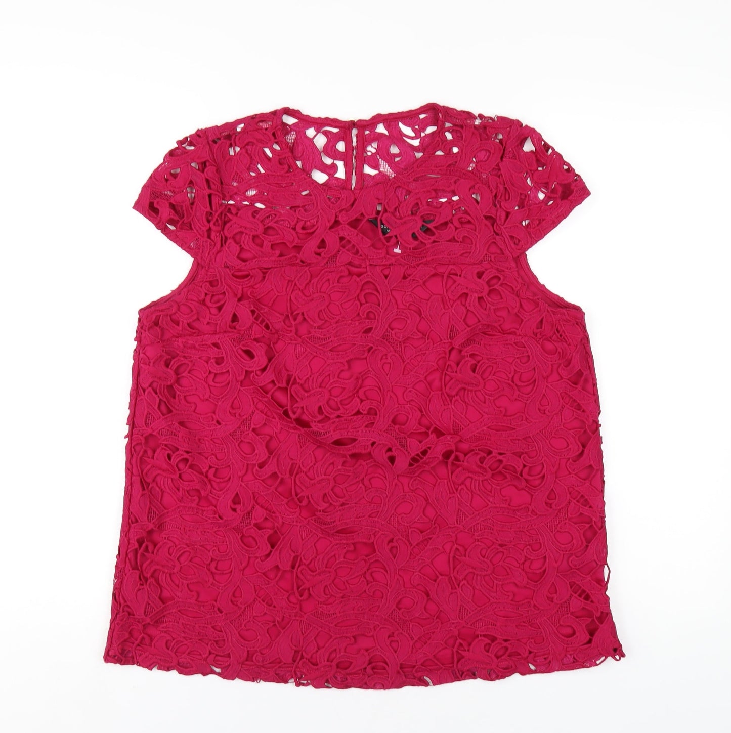 Dorothy Perkins Womens Pink Polyester Basic T-Shirt Size 14 Round Neck