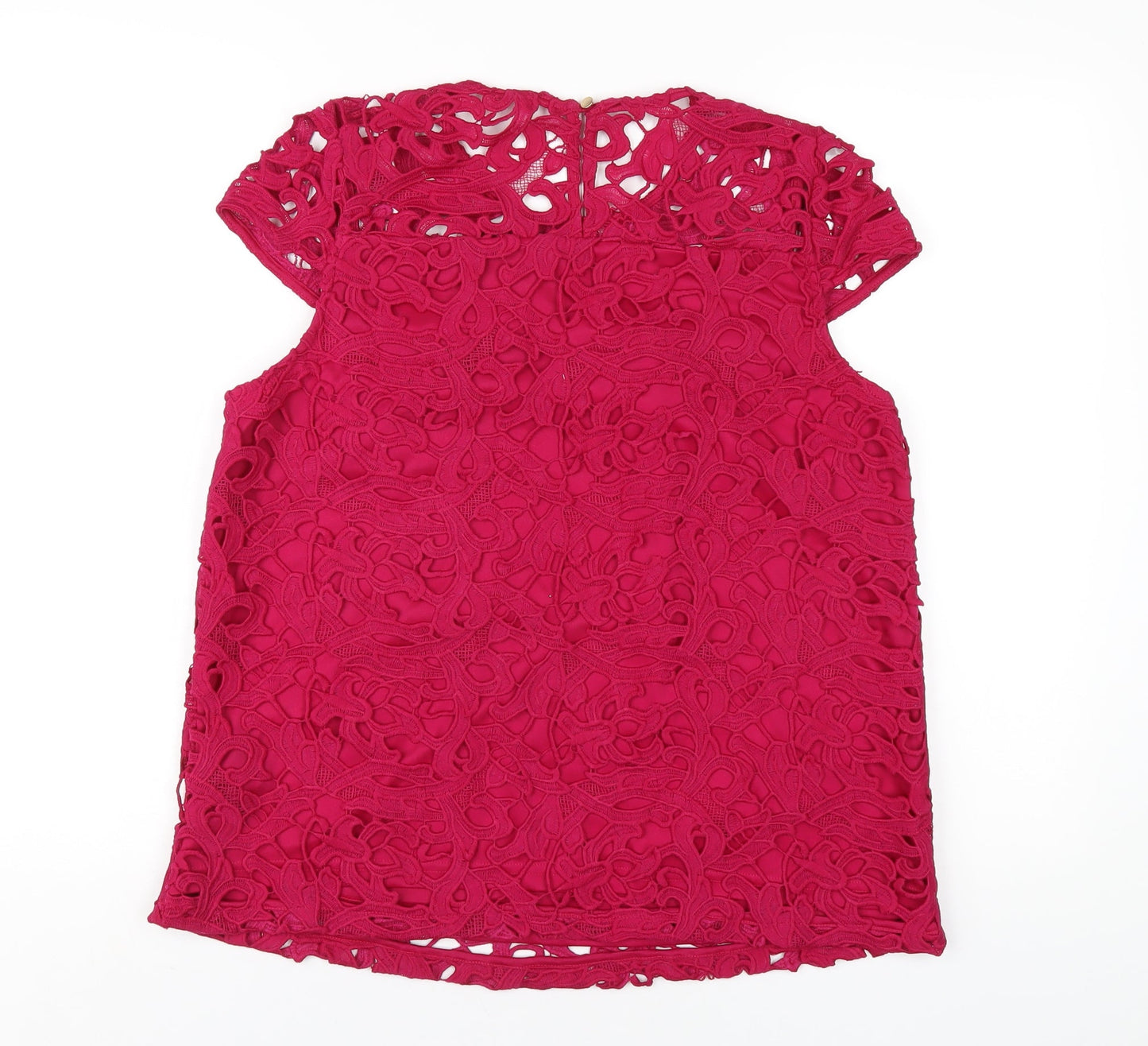 Dorothy Perkins Womens Pink Polyester Basic T-Shirt Size 14 Round Neck