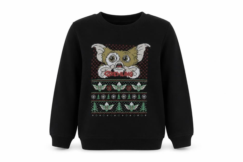 Gremlins Boys Black Cotton Pullover Sweatshirt Size 9-10 Years Pullover - Logo
