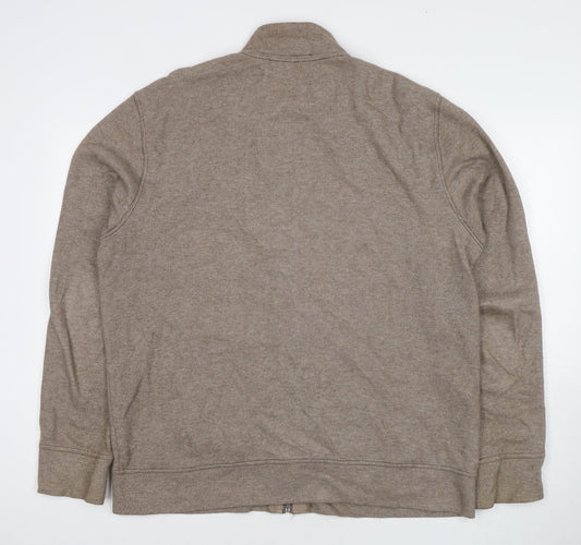Lands' End Mens Brown Cotton Full Zip Sweatshirt Size L