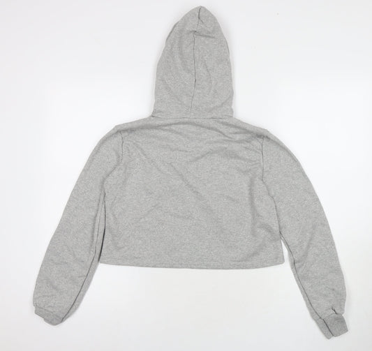 Stylewise Womens Grey Polyester Pullover Sweatshirt Size M Pullover - Couture Lips Cropped Size M/L