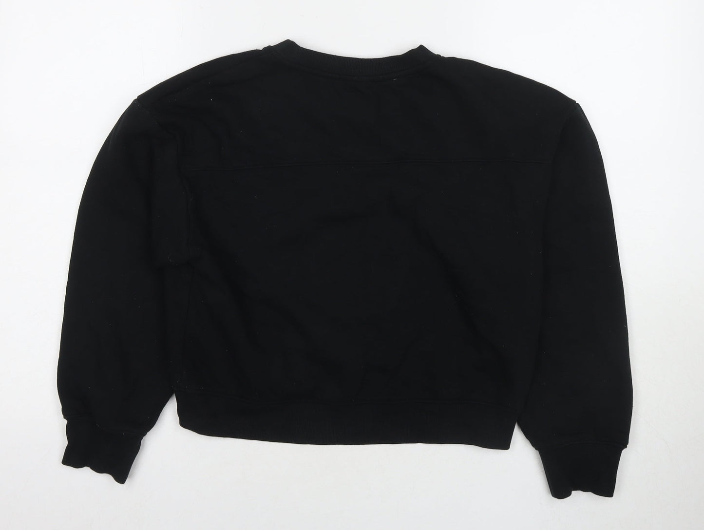 Zara Womens Black Cotton Pullover Sweatshirt Size S Pullover