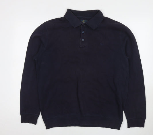 Lincoln Mens Blue Cotton Pullover Sweatshirt Size M