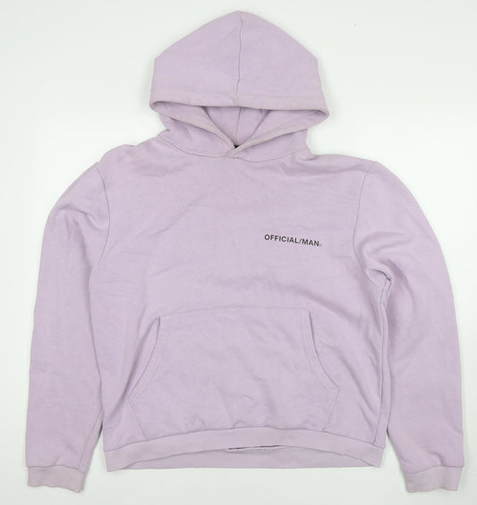 Boohoo Mens Purple Cotton Pullover Hoodie Size 2XL - Logo