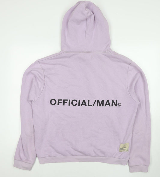 Boohoo Mens Purple Cotton Pullover Hoodie Size 2XL - Logo