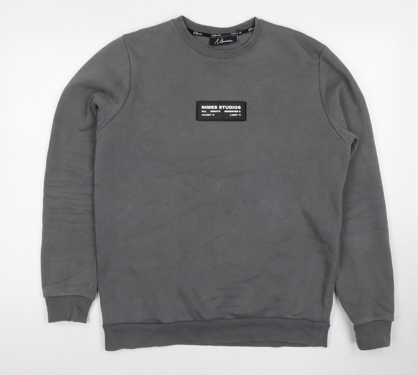 Nimes Mens Grey Cotton Pullover Sweatshirt Size M - Velcro Logo