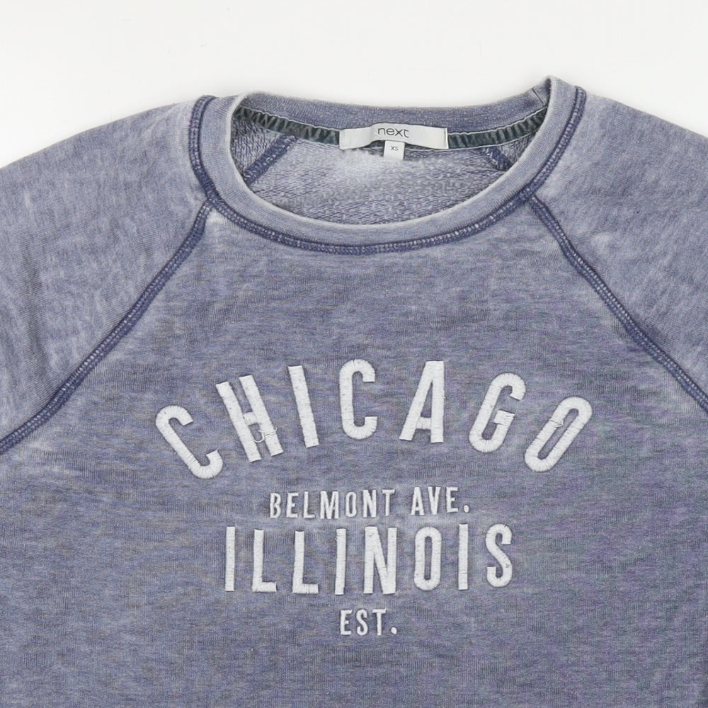 NEXT Womens Blue Cotton Pullover Sweatshirt Size XS Pullover - Chicago