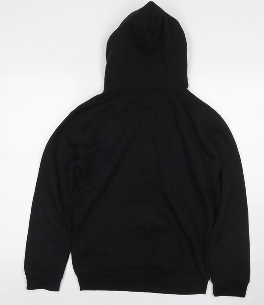PRETTYLITTLETHING Womens Black Cotton Pullover Hoodie Size M Zip