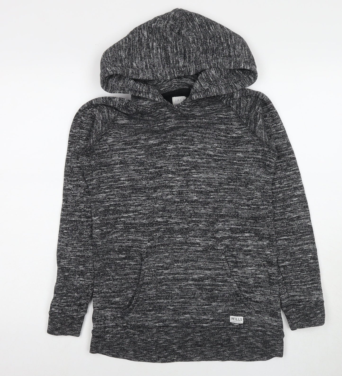 Jack Wills Womens Grey Cotton Pullover Hoodie Size 6 Pullover