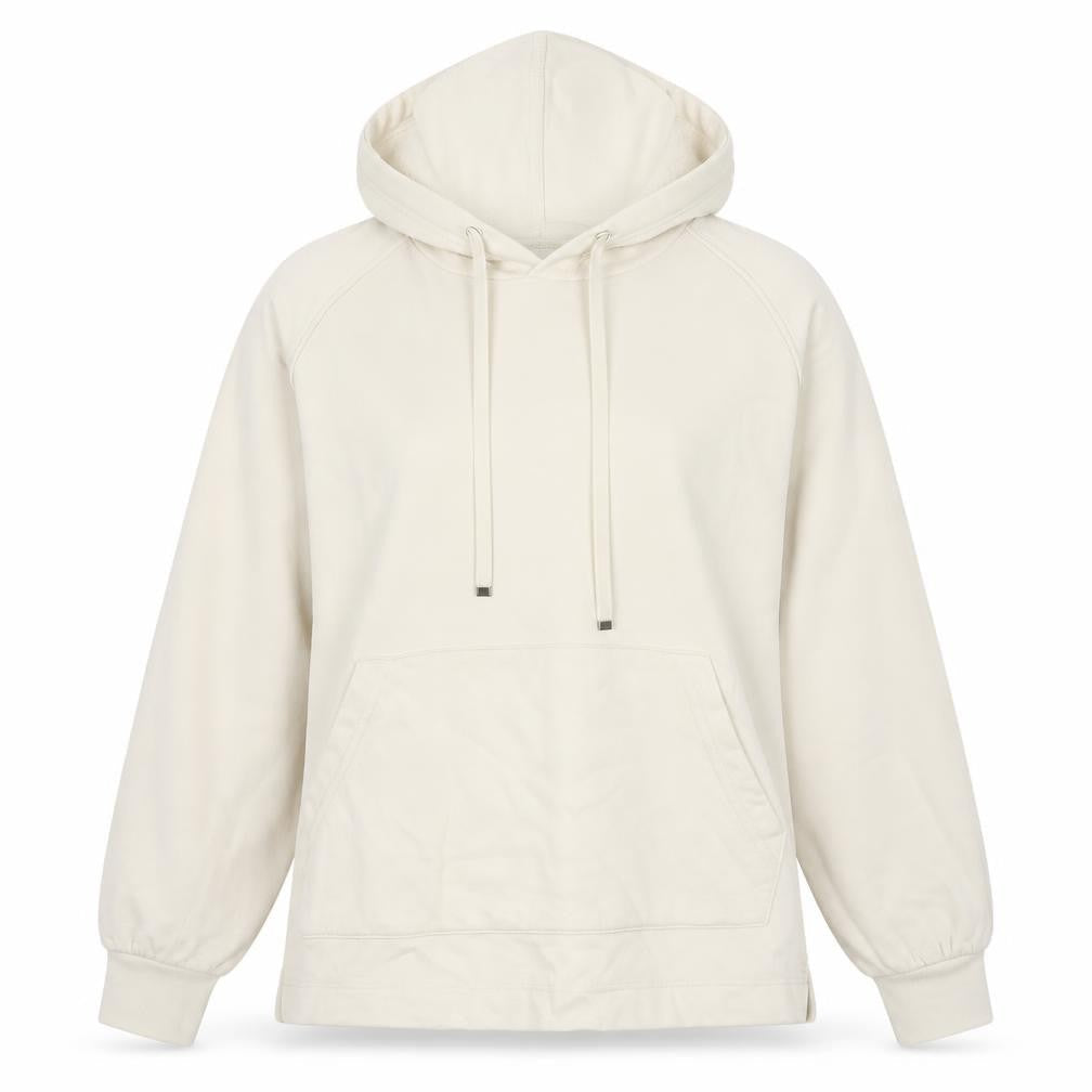 Front view of Autograph women’s ivory cotton pullover hoodie, size UK 8, pullover