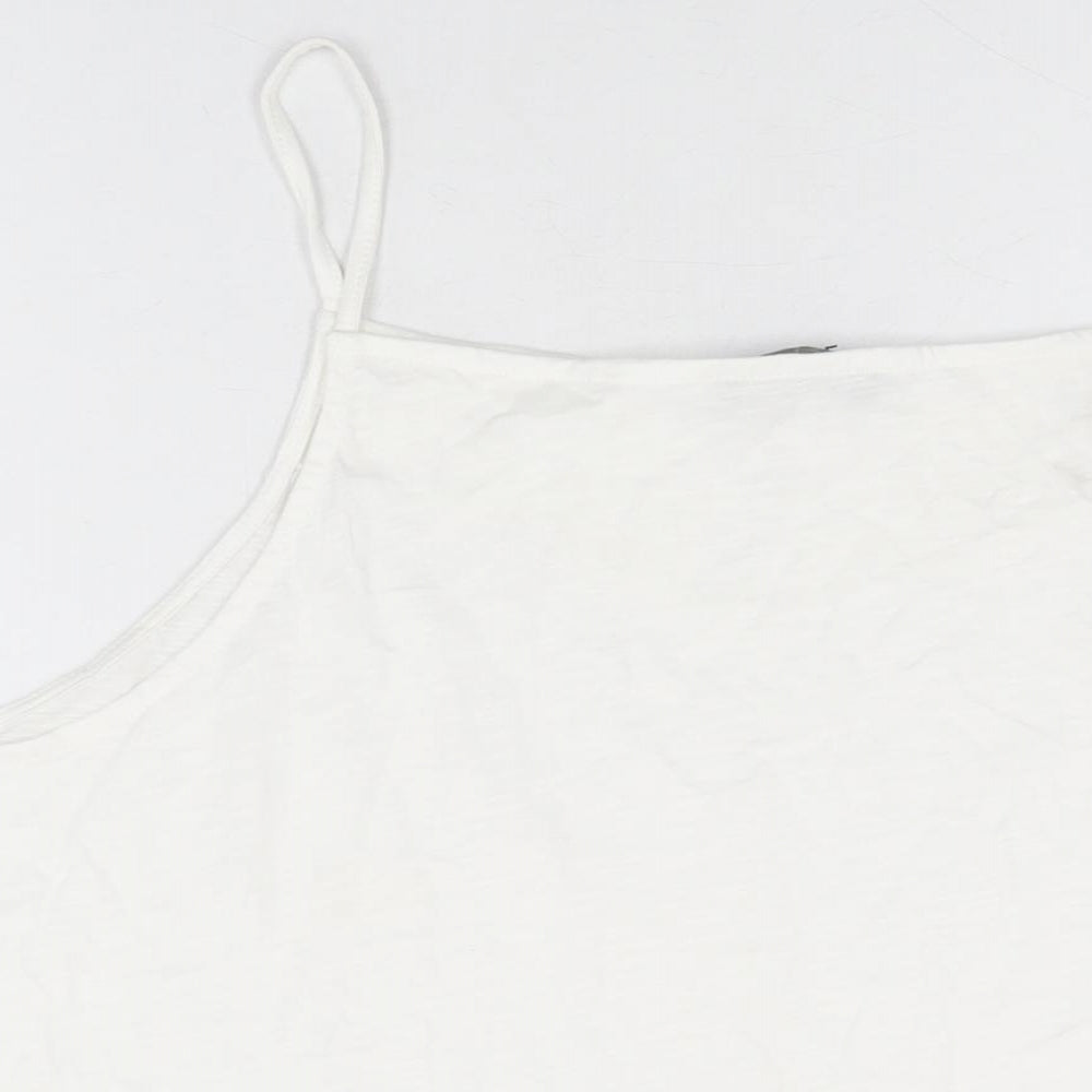 Marks and Spencer Womens White Cotton Basic T-Shirt Size 22 Square Neck
