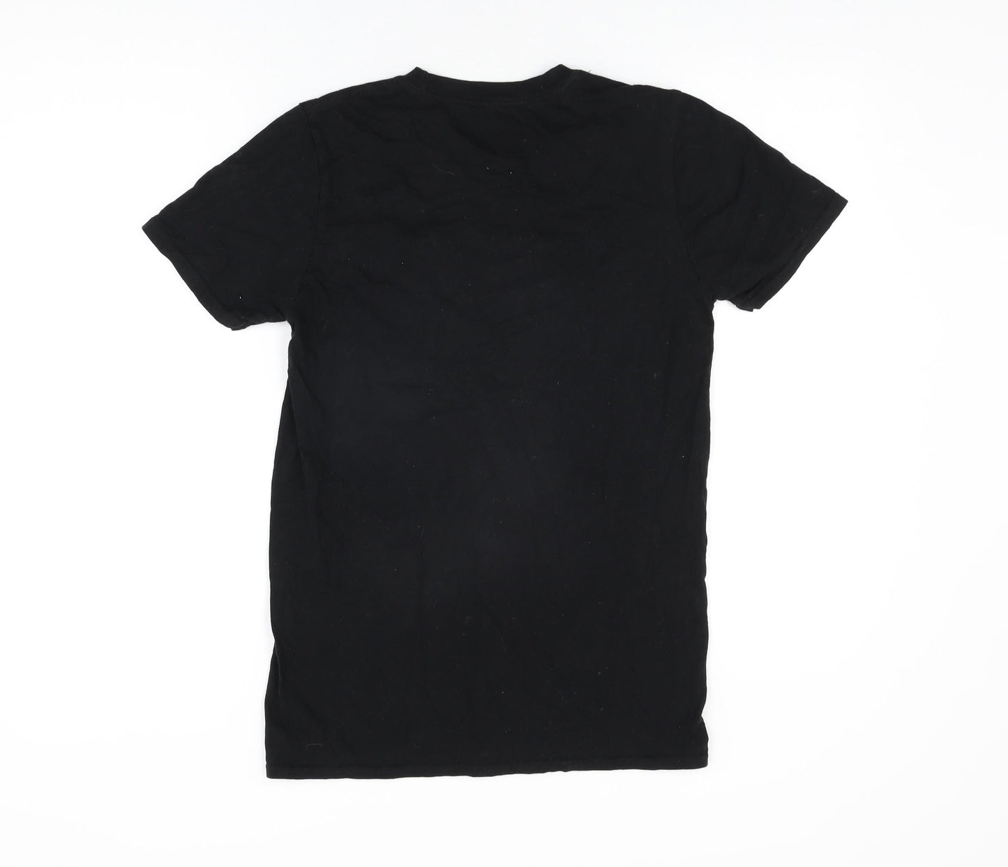 Stranger Things Womens Black Cotton Basic T-Shirt Size S Round Neck