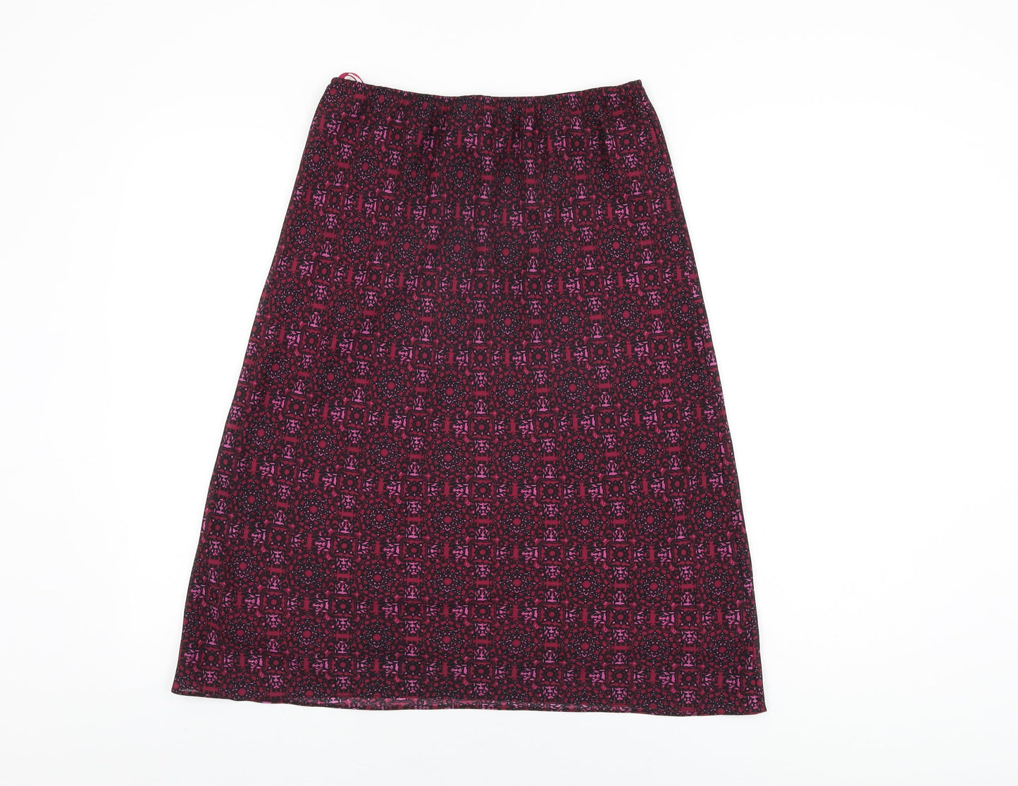 AMARANTO Womens Pink Geometric Polyester Flare Skirt Size 12