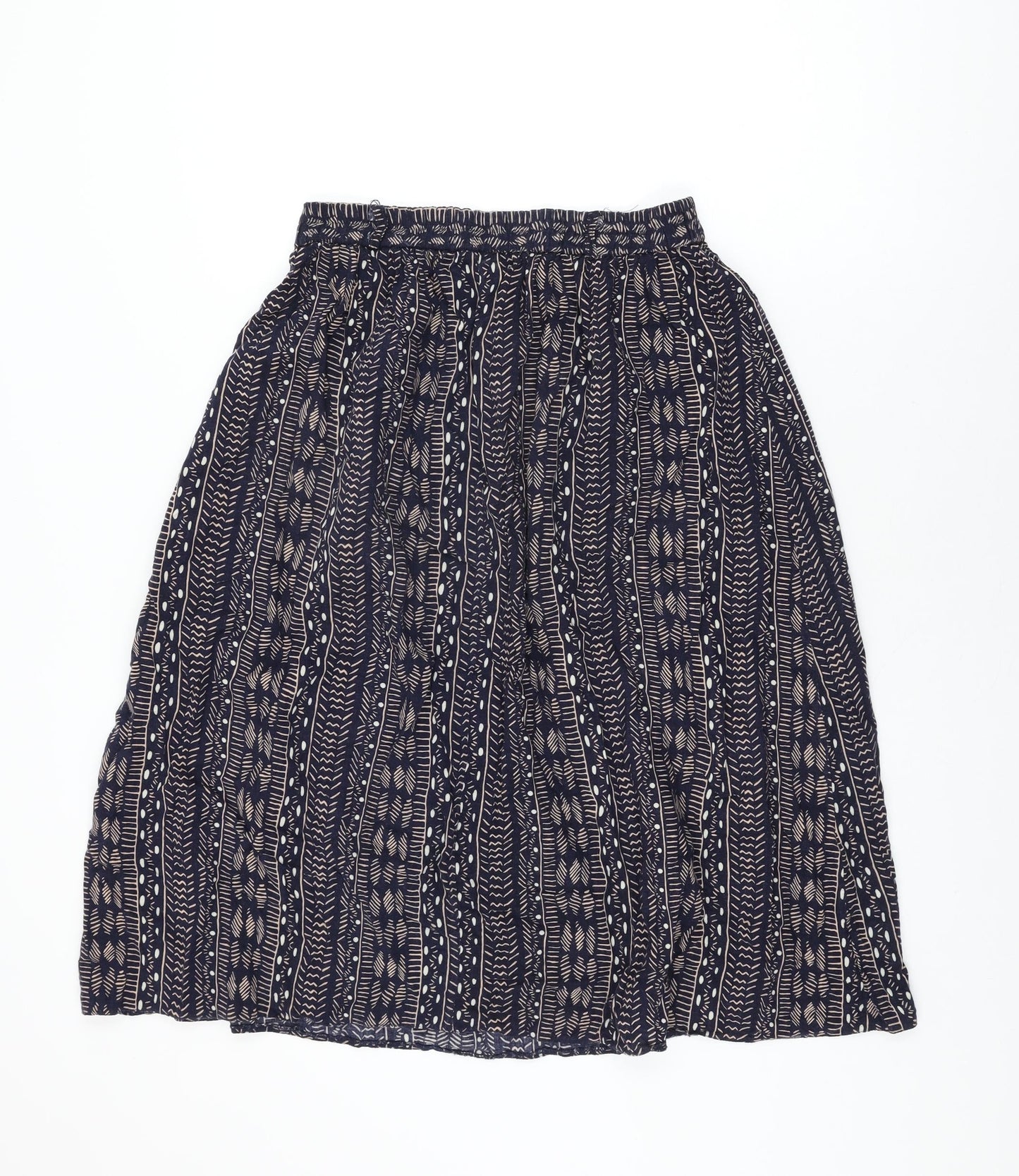 Classic Collection Womens Blue Geometric Viscose Swing Skirt Size 16