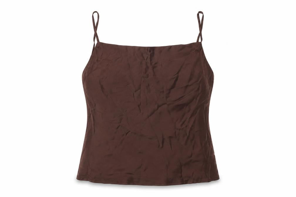 Zara Womens Brown Polyester Camisole T-Shirt Size S Cowl Neck