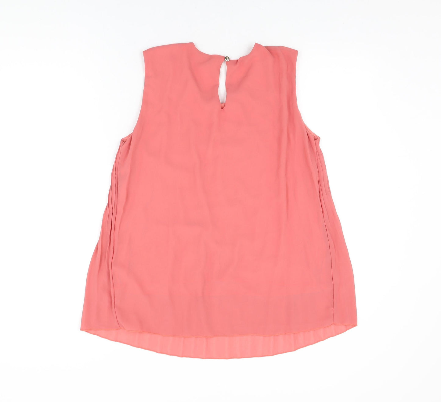 Sabrina Diamanti Womens Pink Polyester Basic Blouse Size M Round Neck