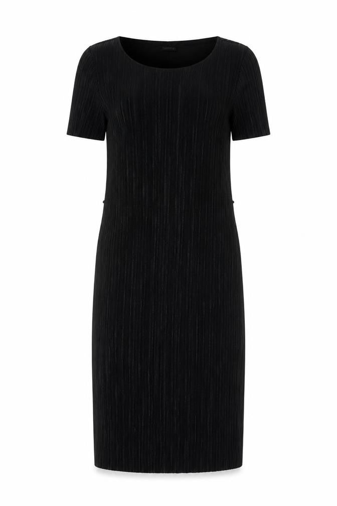 Front view of Roman women’s black polyester bodycon, size UK 10, round neck pullover