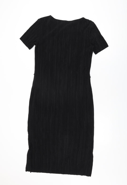 Roman Womens Black Polyester Bodycon Size 10 Round Neck Pullover
