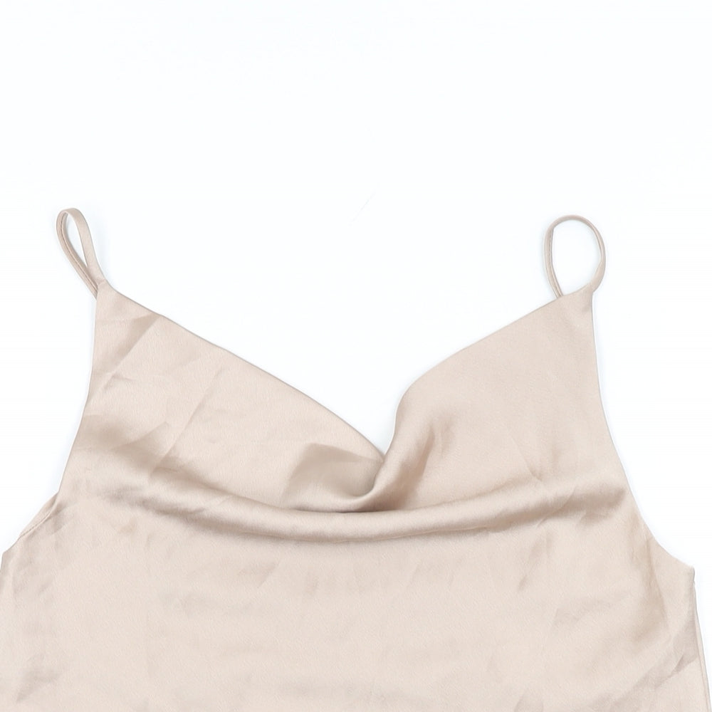 Vera & Lucy Womens Pink Polyester Camisole T-Shirt Size M Cowl Neck