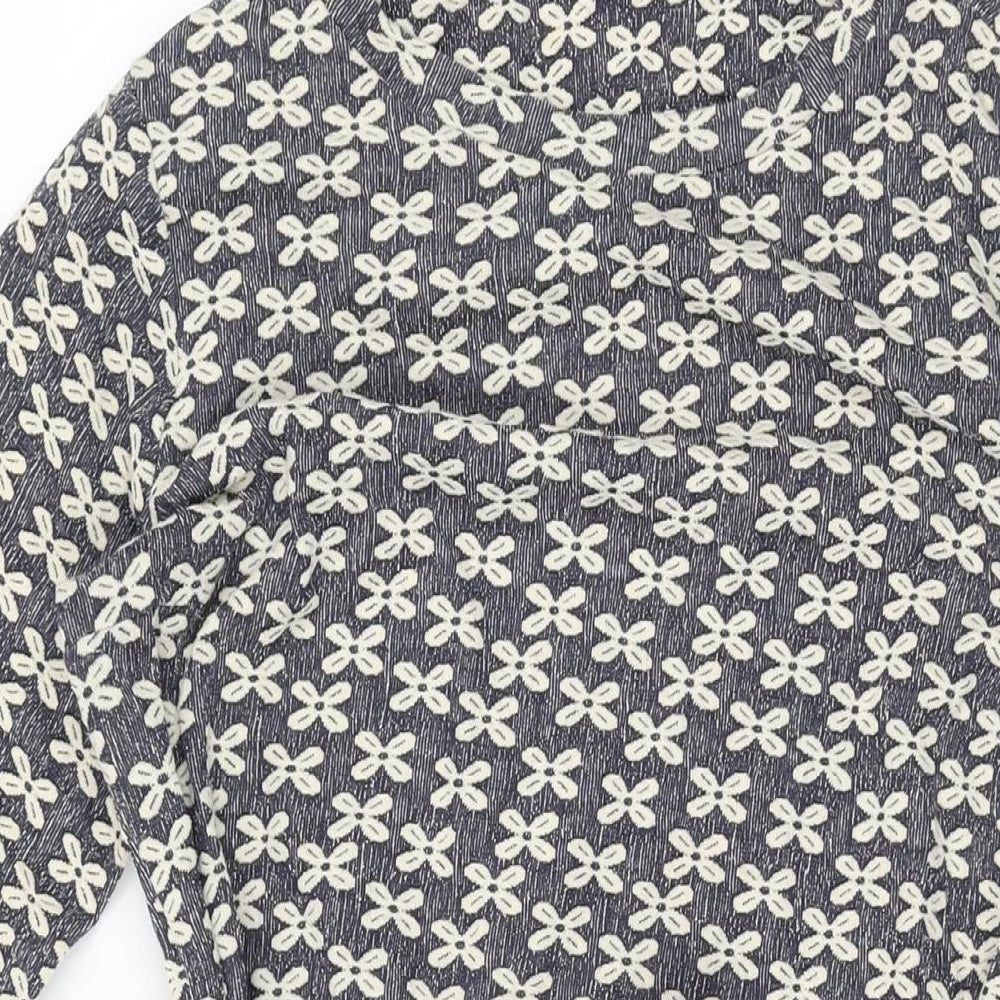 NEXT Womens Blue Floral Polyester Shift Size 16 Round Neck Pullover