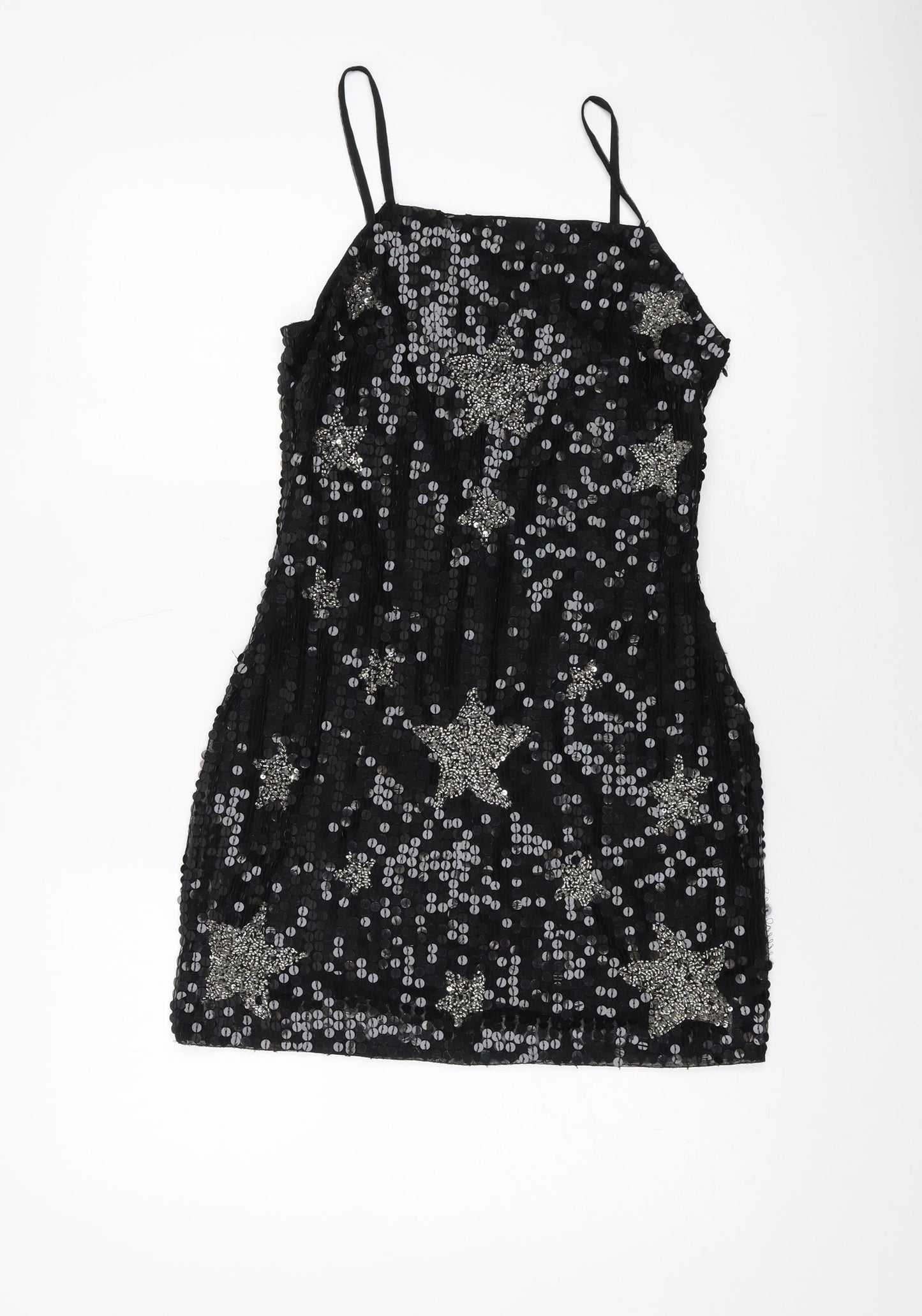 Nasty Gal Womens Black Polyester Mini Size 10 Square Neck Zip