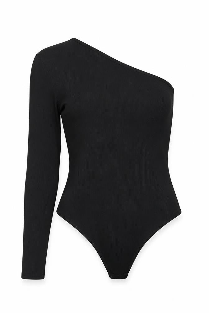 Boohoo Womens Black Polyester Bodysuit One-Piece Size 12 Snap