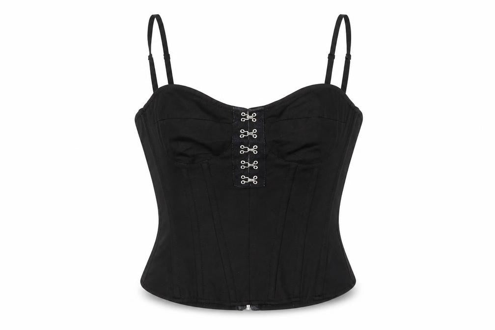 PRETTYLITTLETHING Womens Black Polyester Cropped Tank Size 8 Sweetheart