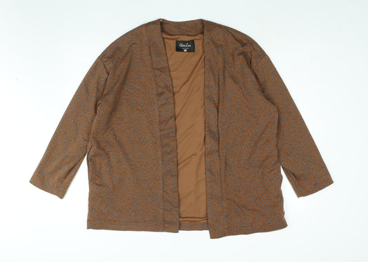 QuZu Womens Brown Geometric Jacket Size 12